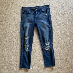 A&F Cropped Ripped Skinny Jeans